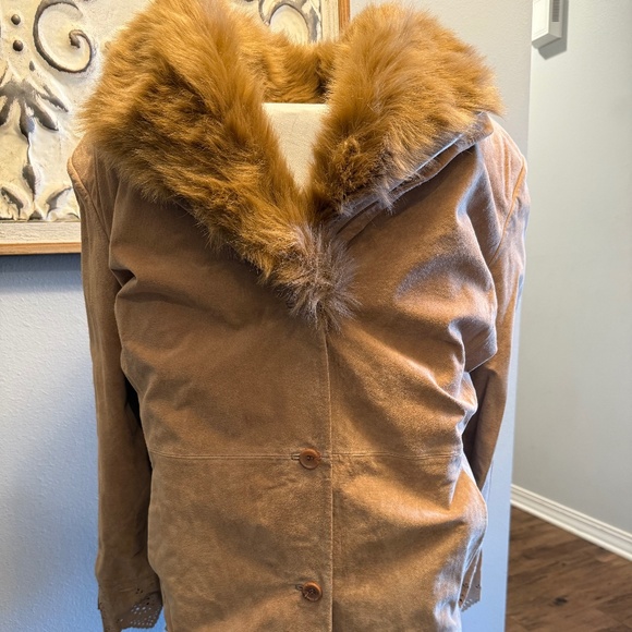 Dennis Basso boho penny lane suede jacket - Picture 1 of 8